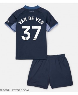 Günstige Tottenham Hotspur Micky van de Ven #37 Auswärts Trikotsatzt Kinder 2023-24 Kurzarm (+ Kurze Hosen)